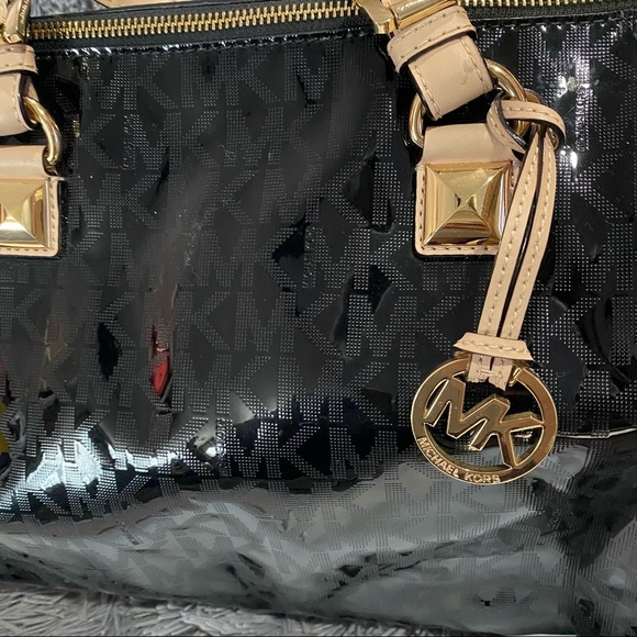 Michael Kors Black Logo Duffel Crossbody Hand Bag - Picture 2 of 4